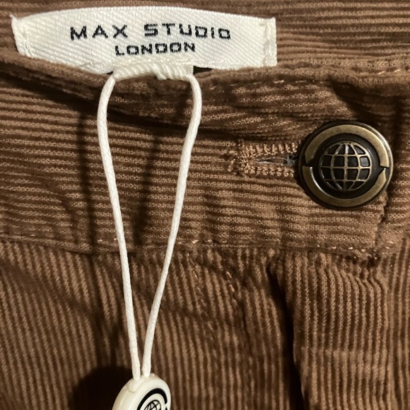 NWT Max Studio London Corduroy Cropped Wide Leg Pants  Plus 2X Brown MidRise - Picture 10 of 12